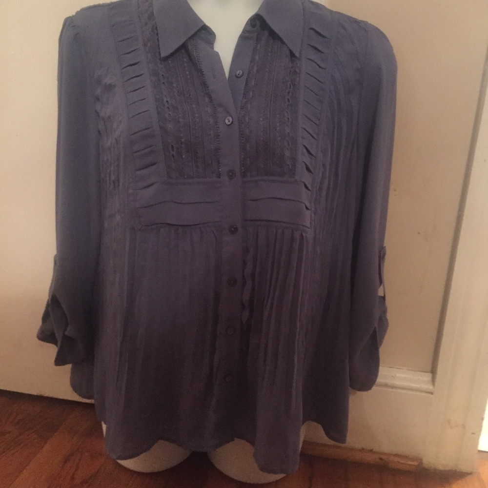 New Directions Dusty Purple 2X Blouse